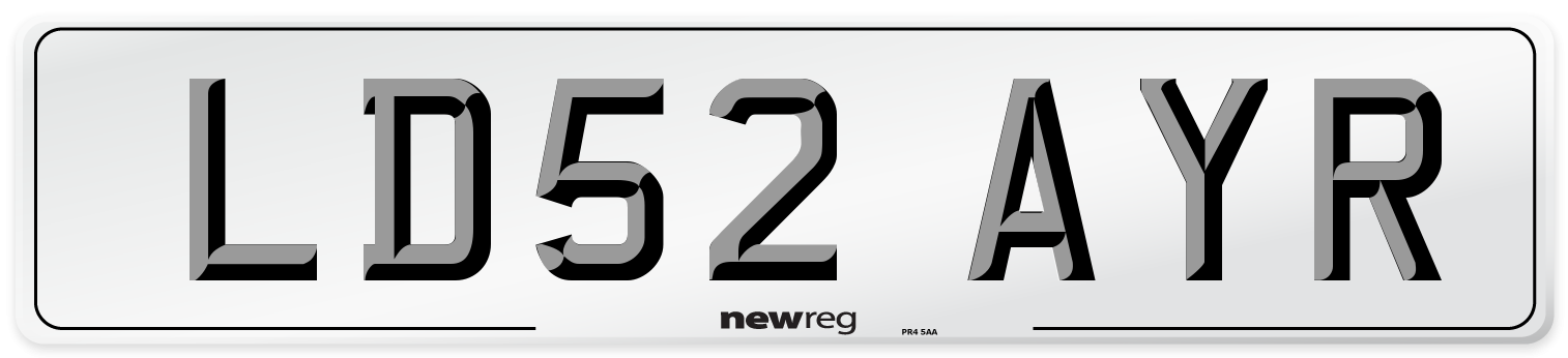 LD52 AYR Number Plate from New Reg